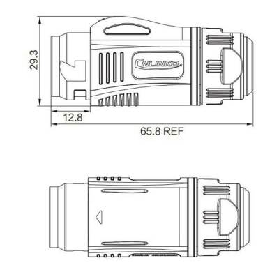 BD-24-C03PE-23-001A 3-Pin Waterproof Connector - Male - 2