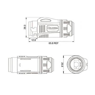 BD-24-C/RJ45/015/PE-42-001A Waterproof Ethernet Connector - Male - 2