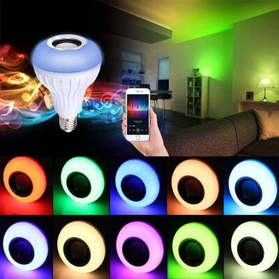 Bluetooth Hoparlör Akıllı RGB Led Ampul Lamba - 2