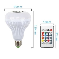 Bluetooth Hoparlör Akıllı RGB Led Ampul Lamba - 3