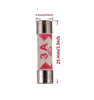 BS1362 3A 6x25mm Ceramic Fuse - 2