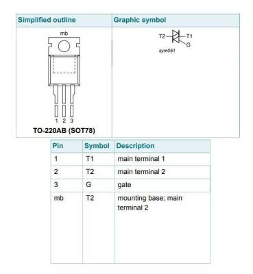 BT136 - TO220 4A 600V Triac - 2