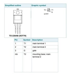 BT137 - TO220 8A 600V Triac - 2