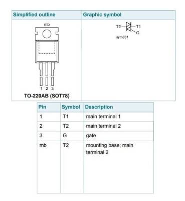 BT137 - TO220 8A 600V Triac - 2