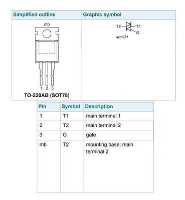 BT139 - TO220 16A 600V Triac - 2