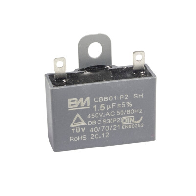 CBB61-P2 1.5uF 450V Kablolu Kutulu Daimi Kondansatör - 1