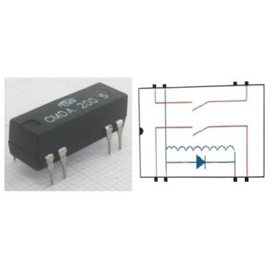 CMDA 200 5 Reed Relay Double Contact N/O 5VDC 0.5A - 2