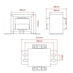 CX-7642 80W 12V AC Power Transformer - 2