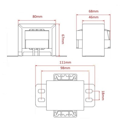 CX-7642 80W 18V AC Power Transformer - 2