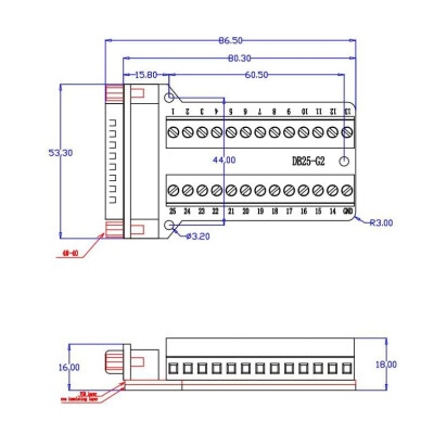 D-Sub DB25-G2 25-Pin Erkek Terminal Block Adaptörü - 4