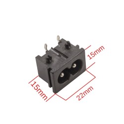 DB-8 C8 Male Power Socket 90 Degree 22x15mm - 2