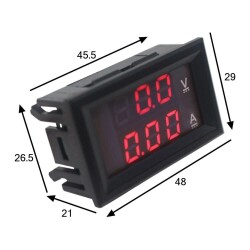 DC 100V 10A Voltmeter - Ammeter Panel Type - 2