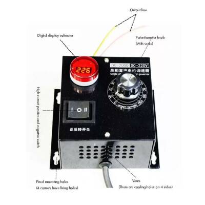 DC 220V Motor Driver 2000W with Speed and Direction Control - 3