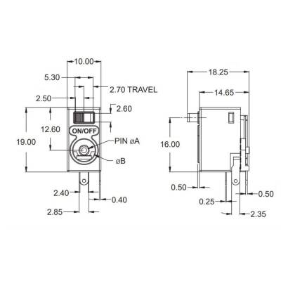 DC 2.5 / 3mm Jack Şase Pcb Tipi - On-Off Swichli - 3