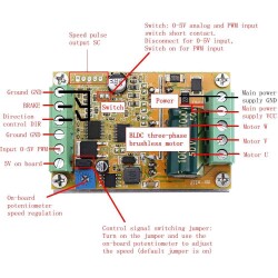 DC 6.5-50V 380W BLDC 3 Fazlı Fırçasız Motor Sürücü - 3