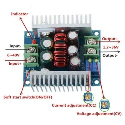 DC-DC 300W 20A Adjustable Voltage Step Down Module - 3