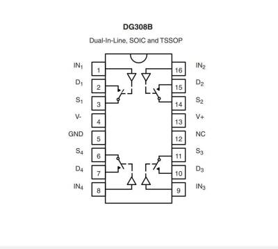 DG308BDY SOIC-16 CMOS Analog Anahtarlama Entegresi - 2