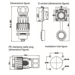 DH-20-C05PE-03-001 5-Pin Waterproof Connector - Male - 2