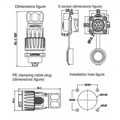 DH-20-C07PE-03-001 7-Pin Su Geçirmez Konnektör - Erkek - 2