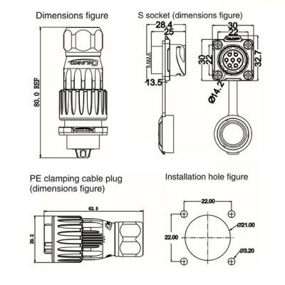 DH-20-C07SX-03-401 7-Pin Su Geçirmez Konnektör - Erkek - 2