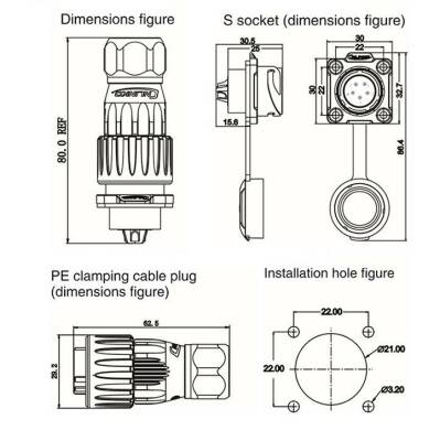 DH-20-J05SX-03-401 5-Pin Waterproof Connector - Female - 2