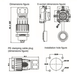 DH-20-J07PE-03-001 7-Pin Su Geçirmez Konnektör - Dişi - 2