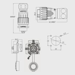 DH-20-J12PE-03-001 12-Pin Su Geçirmez Konnektör - Dişi - 2