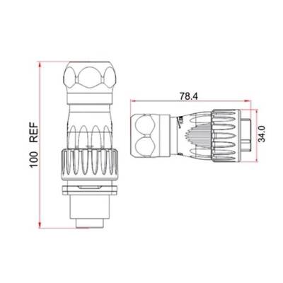 DH-24-C/RJ45/015/PE-43-001 Su Geçirmez Ethernet Konnektörü - Erkek - 2