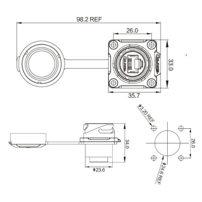 DH-24-J19SX-03-401A 19-Pin Waterproof Connector - Female - 2