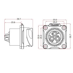 DH-24-J24SX-03-401 24-Pin Su Geçirmez Konnektör - Dişi - 2