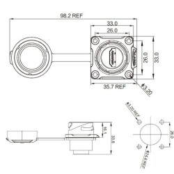 DH-24-J/HDMI2/213/SX-43-402 Waterproof HDMI Connector - Female - 2