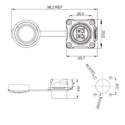 DH-24-J/LC/213/SX-43-401 Su Geçirmez Fiber Optik Konnektör - Dişi - 2