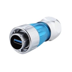 DH24-USB3-MP-MP-0D5M-001 Waterproof Data Male Connector - 0.5M Cable 