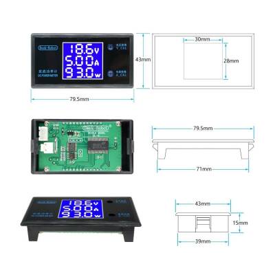 Dijital DC 0-100V 0-10A 250W Voltmetre Ampermetre - 2