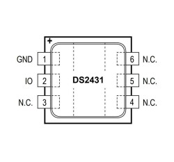 DS2431P+ TSOC-6 1Kbit Memory IC - 2