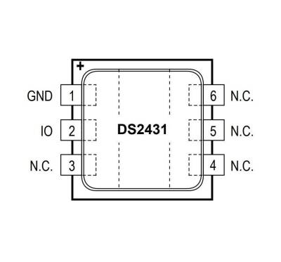 DS2431P+ TSOC-6 1Kbit Memory IC - 2