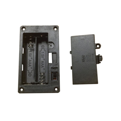 Dual 2xAAA Panel Type Battery Holder with Cover and Key - 1