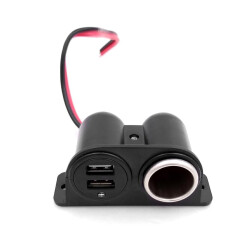 Dual USB Female Car Cigarette Lighter Socket 