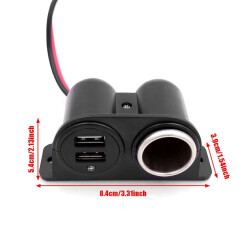 Dual USB Female Car Cigarette Lighter Socket - 3