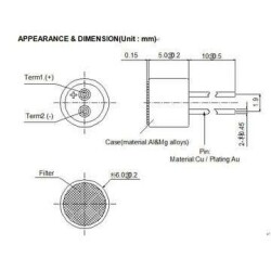 Electret Condenser Microphone Capsule 6mm - 3