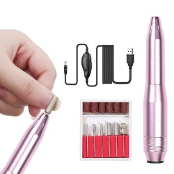 Electric USB Aluminum Nail File Set - Manicure Pedicure 