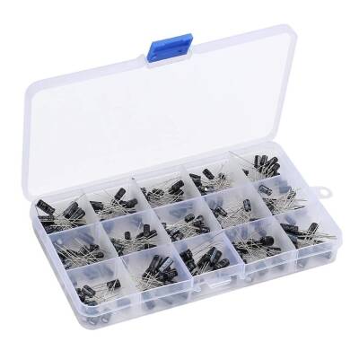 Electrolytic Capacitor Set 15 Types 200 Pieces - Boxed - 1