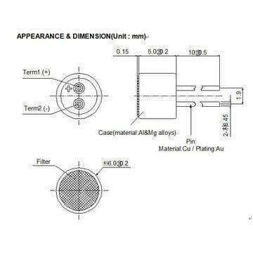 Elektret Kapasitif Mikrofon Kapsülü 6mm - 3