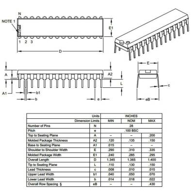 ENC28J60 DIP-28 I/SP Ethernet Controller IC - 3