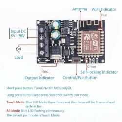 ESP-12F WIFI 5-36V Uzaktan Kontrol Modülü XY-WFMS - 3