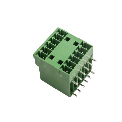 F83-3.5-6P 2x6 Pin 3.5mm 90C Plug-in Double Male Terminal Block - 1