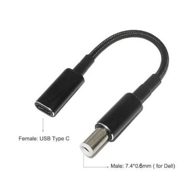 Female Type C to Male 7.4x0.6mm Dell Converter Cable Type-C to 7406DELL - 1