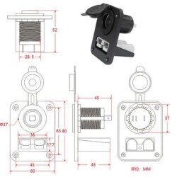 Female Vehicle Cigarette Lighter Panel - With Anderson Power Socket - 4