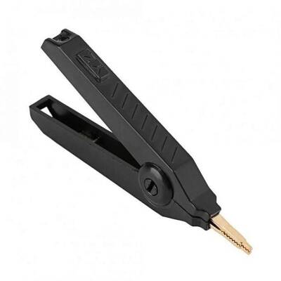 Gold Plated Large Test Clip - Black Crocodile - 1