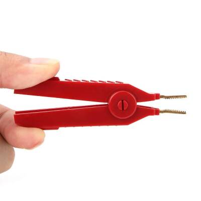 Gold Plated Large Test Clip - Red Crocodile - 1